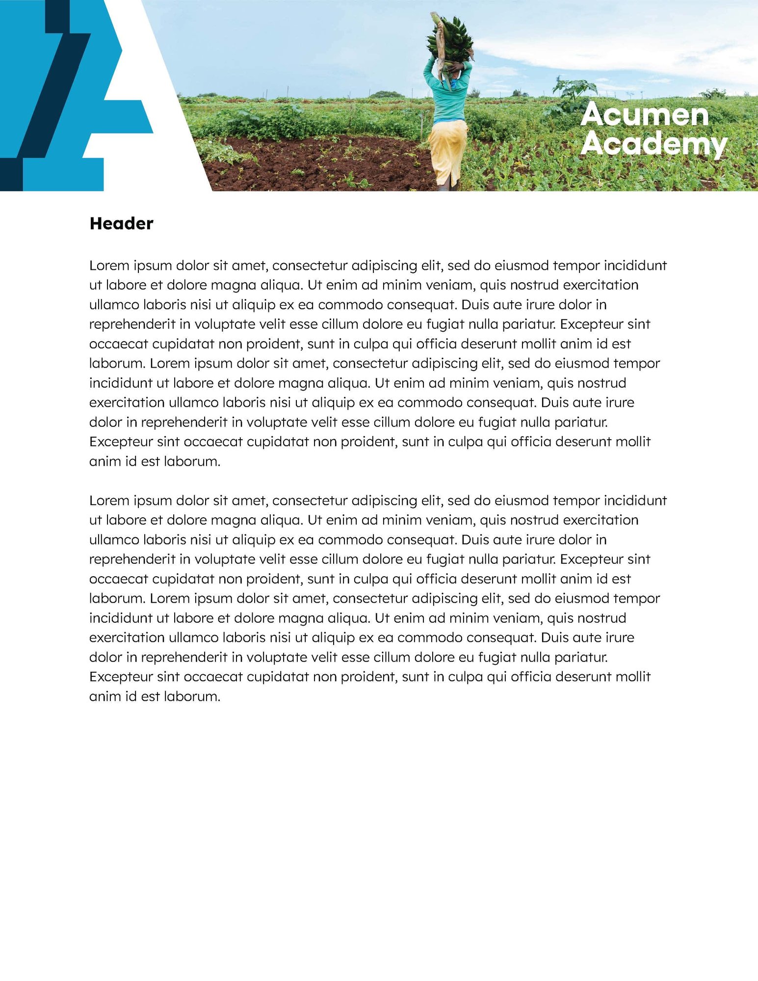 Acumen Academy header with image